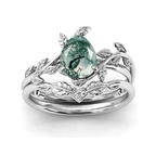 Rhea ring moss agate 925 silver