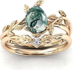 Rhea ring moss agate 925 silver